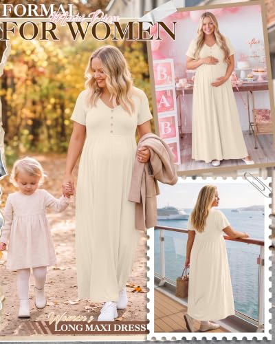 Women's Plus Size Maternity Dress - color: Cream, size: 3X-Large