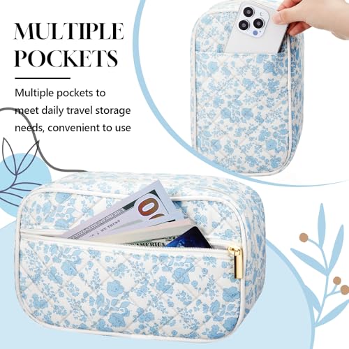 Abbylike Breastmilk Cooler Travel Bag with 2 Ice Packs, Blue Floral