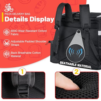 GoHimal Food Delivery Backpack Delivery Bags for Uber Eats DoorDash Black - color: Black