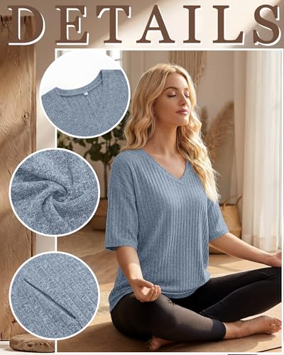 Ficerd 4 Pack Women's Oversize Nursing Shirts - color: Blue, Light Pink, Light Green, Light Coffee, size: X-Large