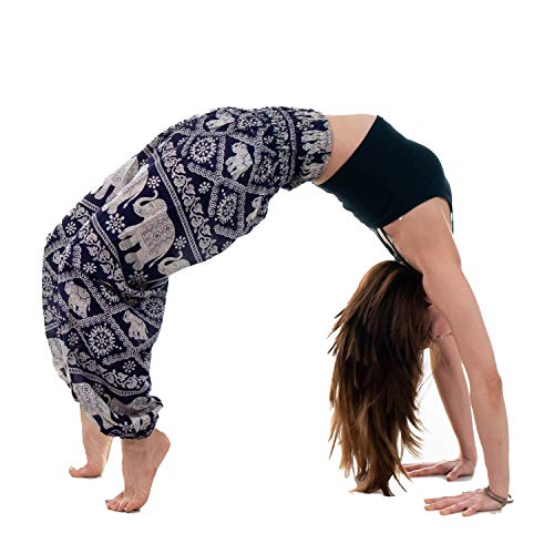 B BANGKOK PANTS Boho Harem Pants Women - color: Purple Elephant, size: One Size