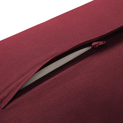 Yoga Meditation Cushion, 25" x 12" Rectangular Bolster with Organic Cotton Cover - color: Burgundy