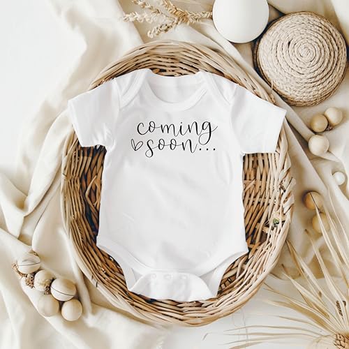 Pregnancy Announcement Coming Soon Infant Bodysuit for Grandparents Aunts Uncles White 0-3 Months