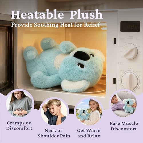 IKASA Microwavable Stuffed Animal Koala Plush,Heating Weighted 1.5 lbs - color: Light Blue Koala