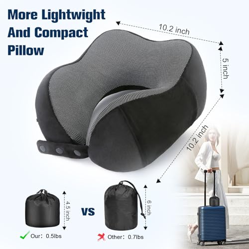 Cirorld Neck Pillow for Traveling, Travel Pillows for Airplanes Black - color: Black
