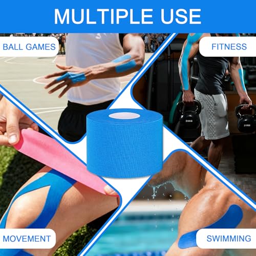 Kinesiology Tape 5 Rolls Mix 1.5inx16.4ft Athletic Tape for Sport - color: Colorful