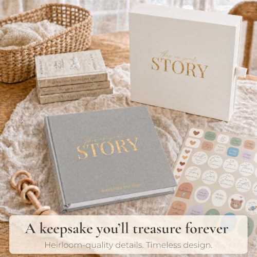 Baby Memory Book from Pregnancy to Age 5, Baby Book Keepsake, Light Grey - color: Light Grey