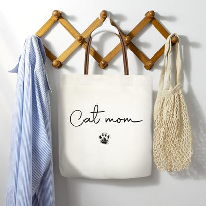 Canvas Tote Bag For Women - color: Cat Mom