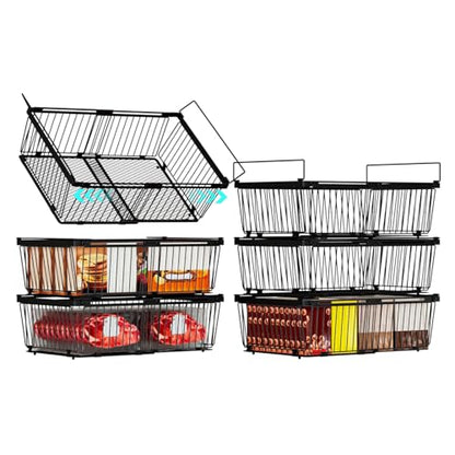 Large Freezer Organizer Bins for 10 to 20 Cu.Ft,Leak-Proof Bottom,6 Pack - color: Black-6Pack