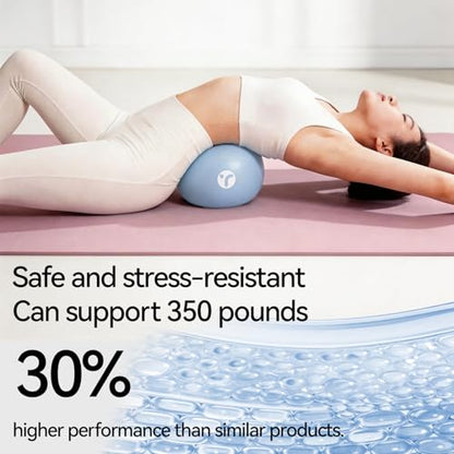 Mini Pilates Ball with Pump, Anti-Burst Yoga Ball - color: Blue