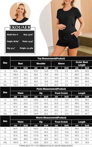 Ekouaer 3 Piece Maternity Nursing Pajamas Set Short Sleeve Breastfeeding Pjs - color: Grey, size: Medium
