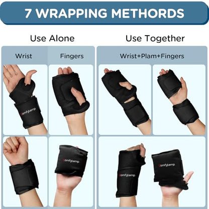 Comfytemp Wrist Ice Pack Wrap for Carpal Tunnel Relief, 2 Packs, Black - color: Black, size: 20"x4"