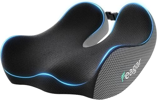 Seat Cushion - Memory Foam Ergonomic Seat Cushion -for Long Sitting - color: Gray
