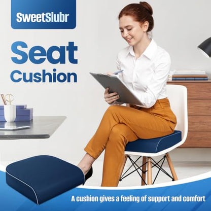 SweetSlubr Seat Cushion, Chair Pad, Memory Foam Tailbone Pain Relief - color: Darkblue, size: 2X-Large