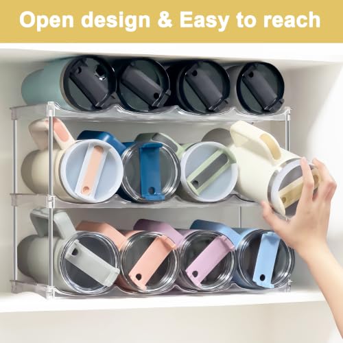 Spaclear Water Bottle Organizer - Stackable Water Bottle Holder for Cabinet - size: 16-Bottle