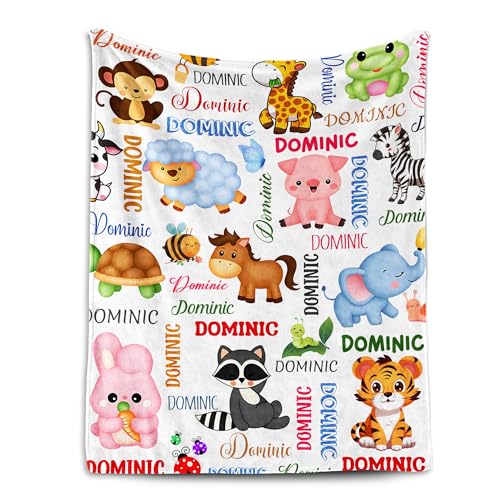 Personalized Blanket with Name, Custom Animal Blanket for Baby - color: S4