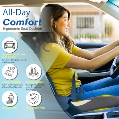 Allaboutsla Car Seat Cushion for Driving, Car Seat Pillow for Short Drivers - color: Gray