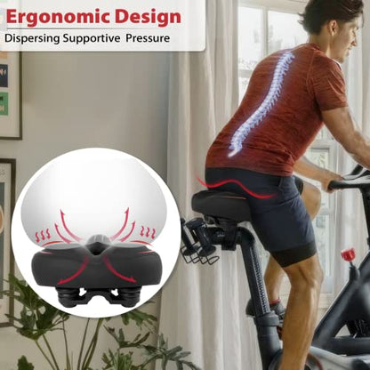 Oversized Seat Compatible with Peloton Bike, Extra Wide Seat - color: A-Red