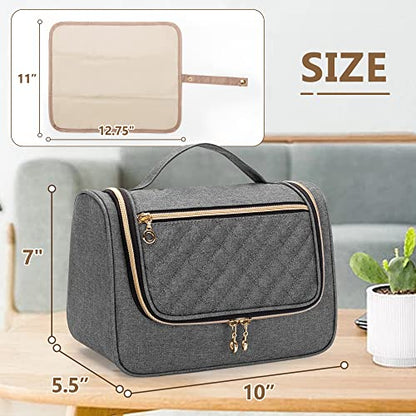 LUXJA Wearable Breast Pump Bag with a Waterproof Mat, Gray - color: Gray