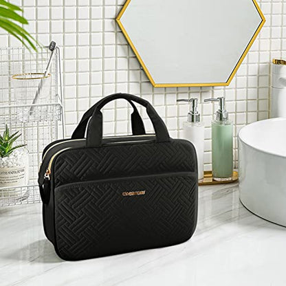 BAGSMART Toiletry Bag for Women, Medium Water-resistant, Black - color: Black, size: Medium