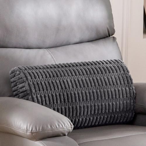 Lumbar Support Pillow for Recliner Chair/Office Chair/Couch, Memory Foam Back Support Cushion with Adjustable Strap, Recliner Cushions for Lower Back Pain Relief, Sleeping, Washable Cover, Dark Grey - color: Dark Grey