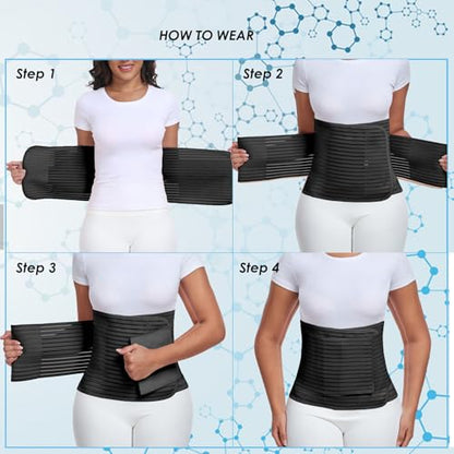 Postpartum & Post Surgery Abdominal Binder. Postpartum Belly Band - color: Black-M