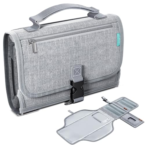 Alatino Portable Diaper Changing Pad, Wipe Clean, 24x22,Austere Grey - color: Austere Grey