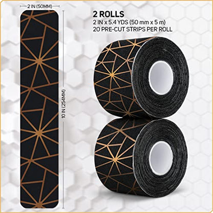 Care Science Copper Infused Kinesiology Tape, 40 Precut Strips, 2 Rolls - color: Copper Infused Precut