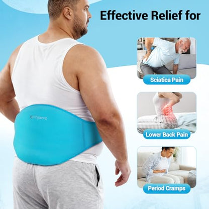 Comfytemp Extra Large Back Ice Pack for Lower Back Pain, Sciatica Relief - color: Blue-large Back Ice Pack-2 Gel Packs