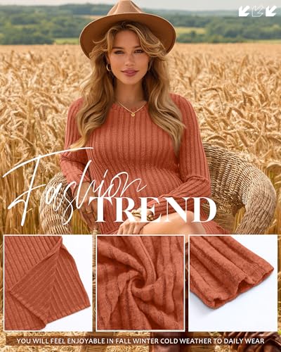 3 Pack Maternity Shirts Pregnancy Sweaters Tunic Tops - color: Pumpkin, Camel, Black, size: X-Large