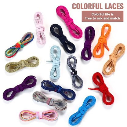 Aiboxin Elastic No Tie Shoelaces for Kids Adults Tieless Stretch Shoe Laces - color: Bright Gold