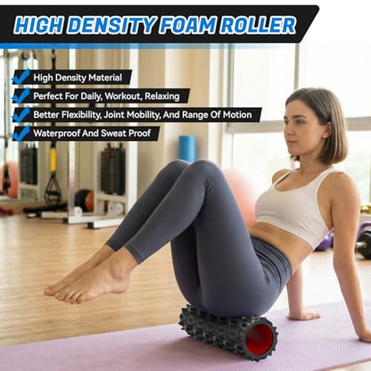 Foam Roller for Deep Tissue Massager High Density Massage Roller - color: Black