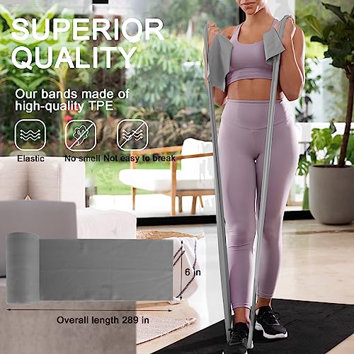 8-Yard Latex-Free Resistance Band Roll for Physical Therapy and Exercise - color: Gray - X-Heavy