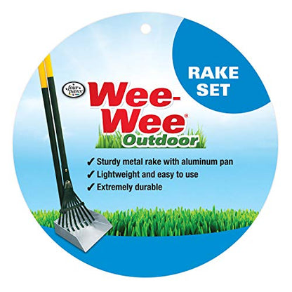 Four Paws Dog Rake & Scooper Set for Pet Waste Pick-Up, Small, 2 Count - size: Small, 7" x 7" x 38", style: Rake & Pan Set
