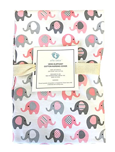 Vera Elephant 100% Breathable Cotton Nursing Cover (Petal Grey) - color: Petal Grey