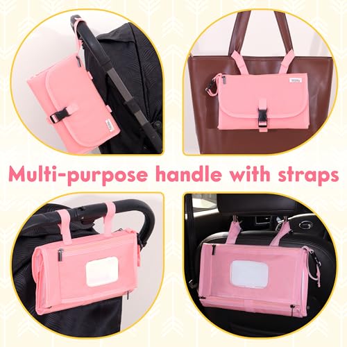 Kopi Baby Portable Diaper Changing Pad with Wipes Pocket, Classic Pink - color: Pink, size: Classic