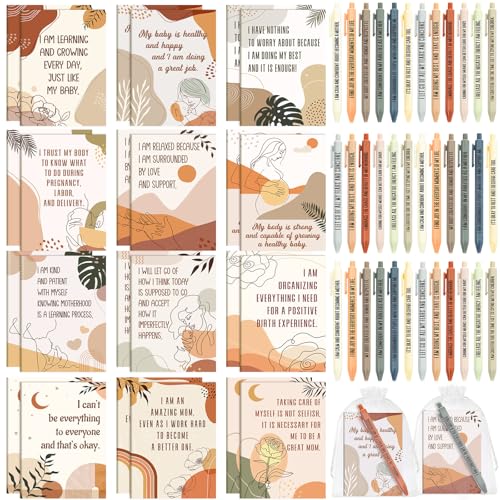Mooliwe 24 Pcs Affirmation Notebooks Pens Bulk Gifts, Gratitude,New Mom - style: New Mom