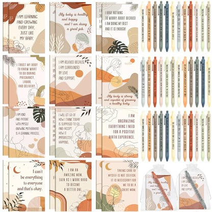 Mooliwe 24 Pcs Affirmation Notebooks Pens Bulk Gifts, Gratitude,New Mom - style: New Mom