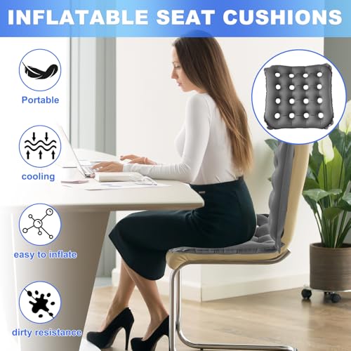 2-Pack Waffle Cushion, Inflatable Seat Cushion for Pressure Relief Seat - color: Gray/Gray
