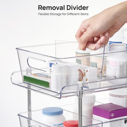 Vtopmart 2 Pack Larger Pull Out Bathroom Under Sink Organizer (M-Standard) - color: Transparent, size: M-Standard (2 Pack)