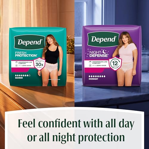 Depend Night Defense Adult Diapers for Women, Large, 56 Count - size: Large