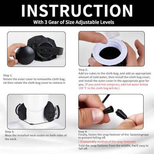 Reusable Ice Pack for Injuries Neck Cooler Ice Bags Hot Water Bag for Pain - color: Black