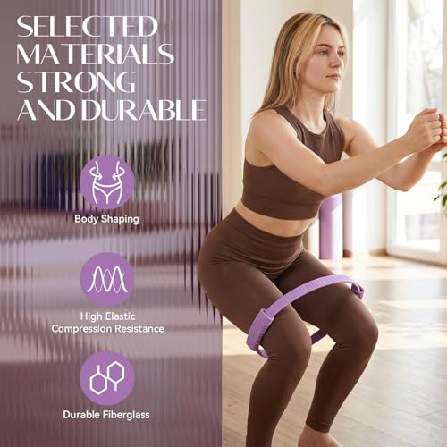 Pilates Kit, 13.5" Pilates Ring with Mini Ball & Resistance Bands - color: Purple, size: Pilates Kit