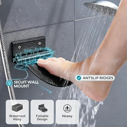 OCEYAUR Shower Foot Rest for Shaving Wall Mounted Pedal Foot Stand Bathroom