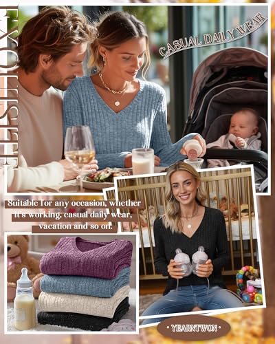 4 Pack Women's Maternity Nursing Tops - color: Black, Apricot, Blue, ‌fuchsia‌, size: Small