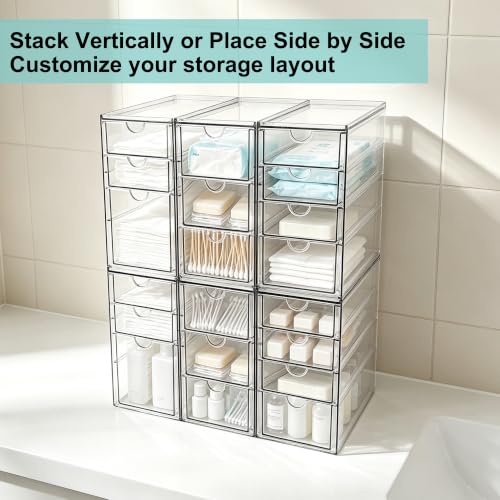 Prsildan Stackable Desk Organizers with 20 Drawers, Craft Storage Drawer - size: Stackable-20 Drawers