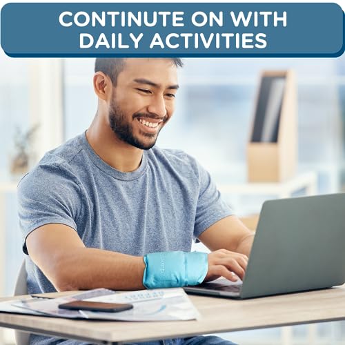 Comfytemp Wrist Ice Pack Wrap Carpal Tunnel Relief Wrist Brace, 2 Packs - color: Blue, size: 20"x4"