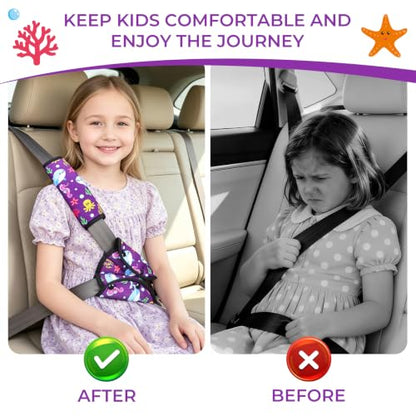 COOLBEBE Kids Seat Straps Cover Pad, Purple - color: Purple Ocean
