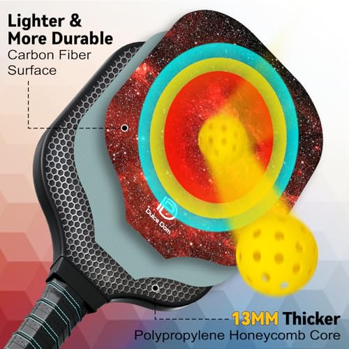 DULCE DOM Pickleball Paddles Set of 2/4 - USAPA Approved - color: Red*2