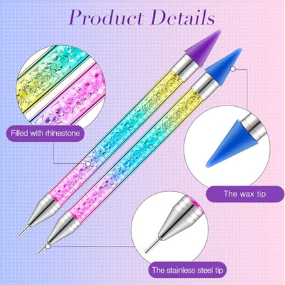 Tatuo 2 Pcs Dual-ended Rhinestone Picker Tool, Colorful - color: colorful